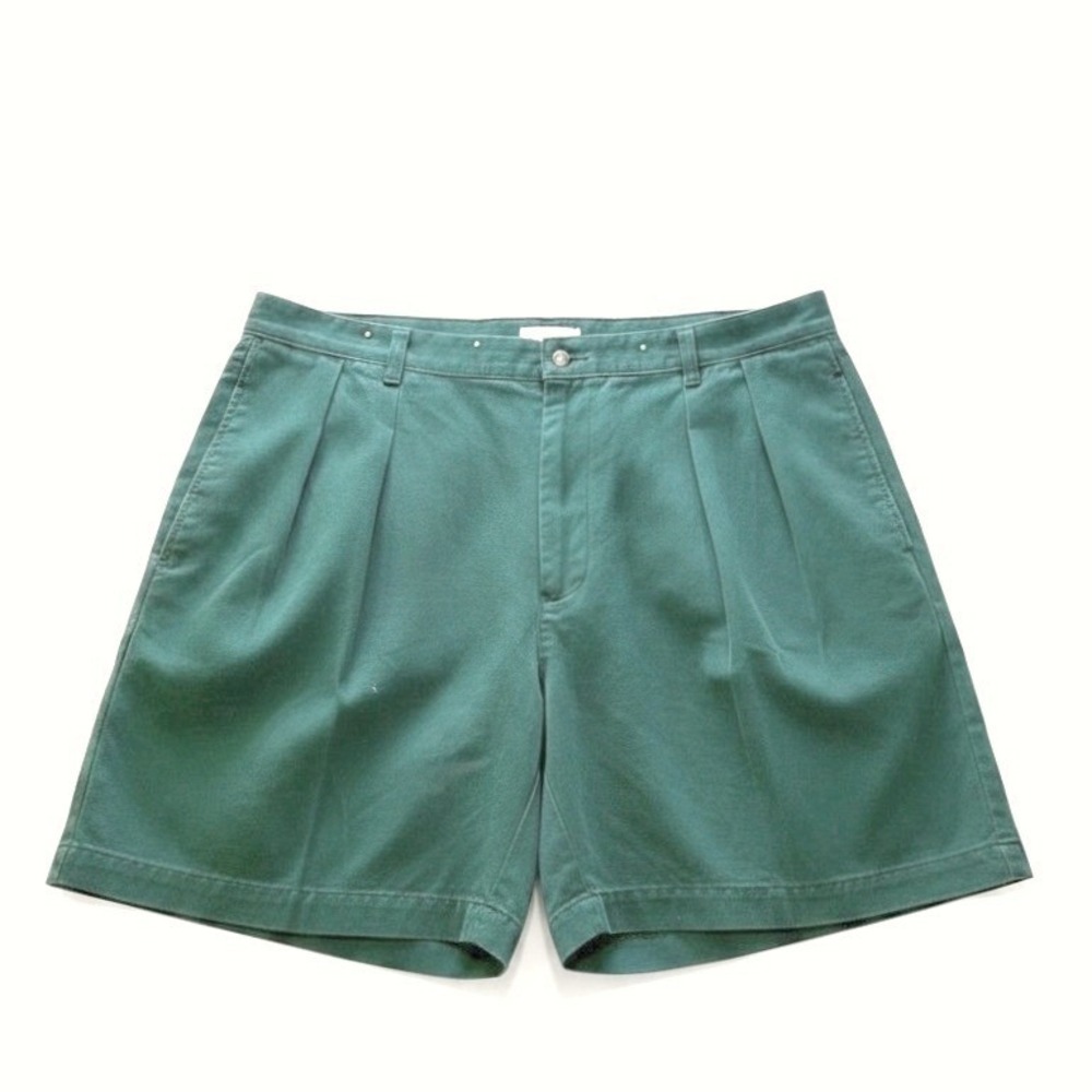 Tommy Hilfiger Shorts Mens 38 Hunter Green Pleated Crest Vintage Ivy Preppy 6in